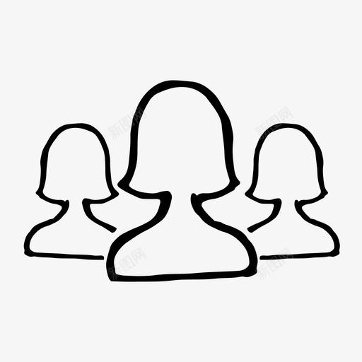 女性组facebook手绘svg_新图网 https://ixintu.com 女性 手绘 社交 图标