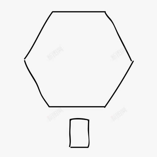 六边形树手绘树叶svg_新图网 https://ixintu.com 六边形 手绘 树叶 自然 植物 森林