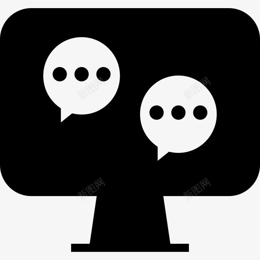 在线聊天信息pc显示器svg_新图网 https://ixintu.com 在线聊天 信息 显示器 文本 短信 字形