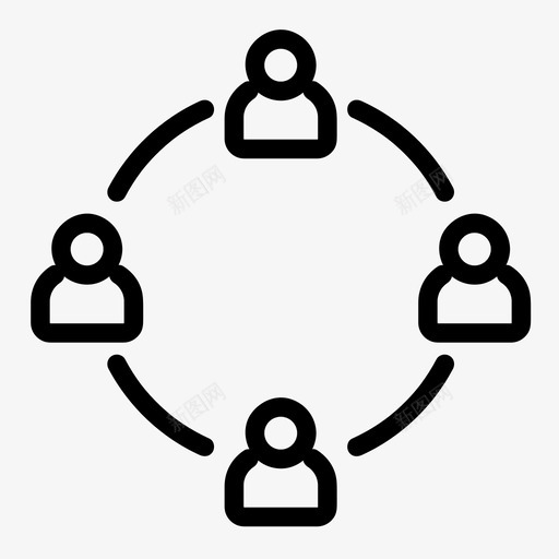 社区团体网络svg_新图网 https://ixintu.com 社区 团体 网络组织 团队 业务