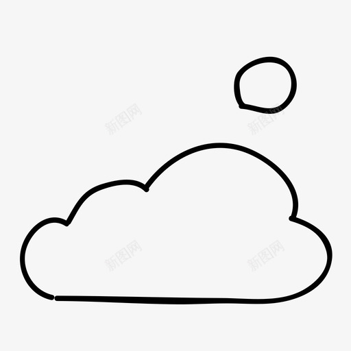 月云手绘部分晴天svg_新图网 https://ixintu.com 月云月 手绘 部分 晴天 天气