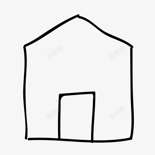 房子画手绘svg_新图网 https://ixintu.com 房子 手绘家 素描 手绘 普通 图标
