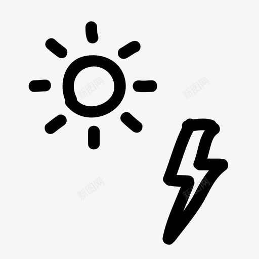 太阳闪电户外天空svg_新图网 https://ixintu.com 太阳 闪电 户外 天空 天气