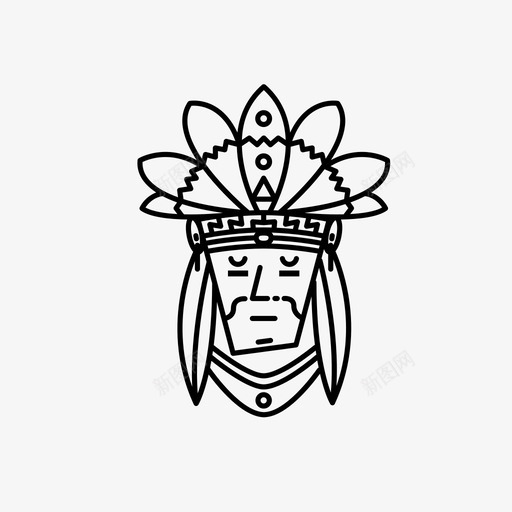 印第安人头饰历史svg_新图网 https://ixintu.com 印第安人 头饰 历史 感恩节