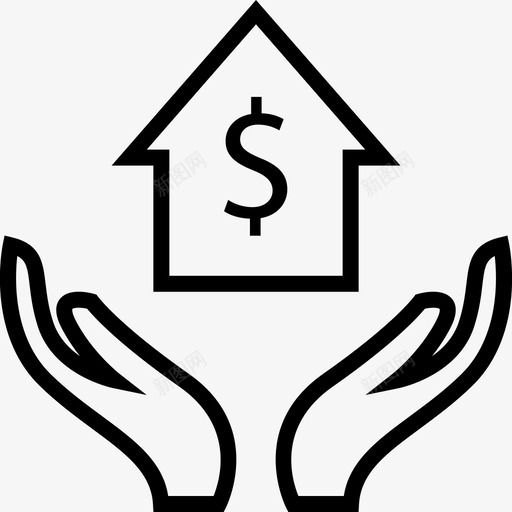 房屋净值商业金融svg_新图网 https://ixintu.com 房屋 净值 金融 商业 货币