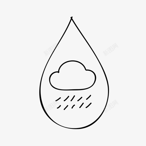 雨云滴手绘液体svg_新图网 https://ixintu.com 雨云滴 手绘 液体 云水 水滴