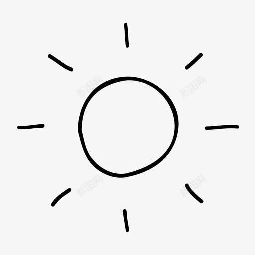 太阳亮度手绘svg_新图网 https://ixintu.com 手绘 太阳 亮度 素描 天气 普通 图标
