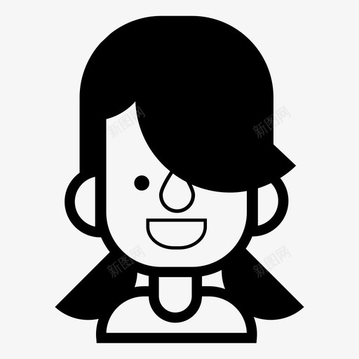 女孩人物头像头发svg_新图网 https://ixintu.com 女孩 人物 头像 头发 笑脸 微笑 女人 化身