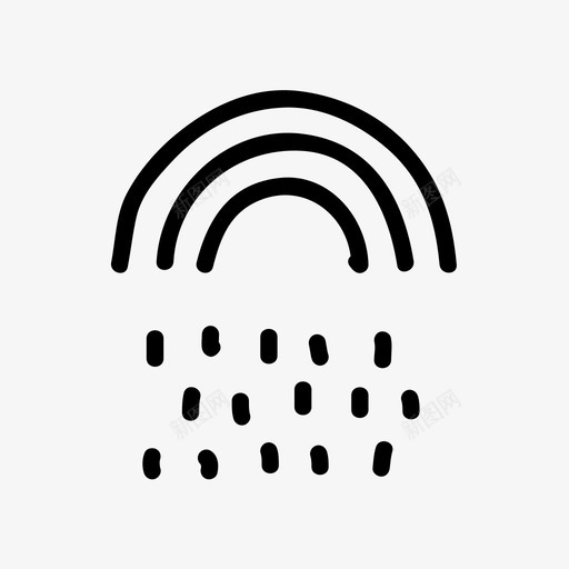 彩虹雨云手绘svg_新图网 https://ixintu.com 彩虹 雨云 手绘 雪天 天气