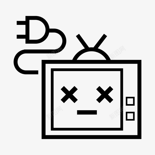 关掉电视故障人物svg_新图网 https://ixintu.com 电视 关掉 故障 人物 家电 坏了