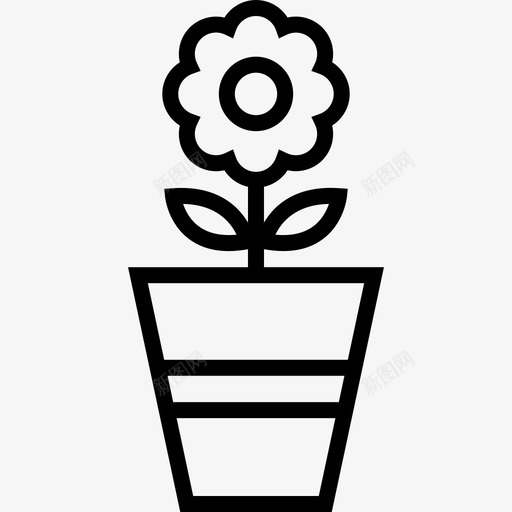 花盆茎花瓣svg_新图网 https://ixintu.com 农业 花盆 花瓣 外部 园丁 太阳