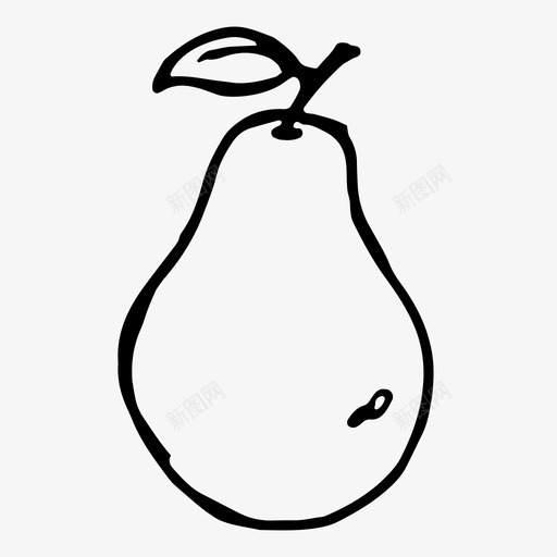 梨水果手绘svg_新图网 https://ixintu.com 水果 手绘 健康 零食