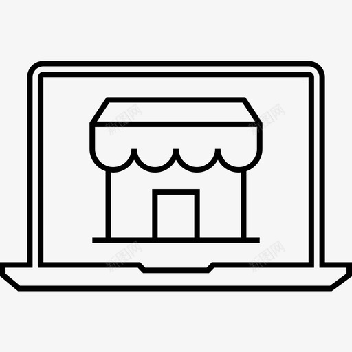 网店购物严肃svg_新图网 https://ixintu.com 网店 购物 严肃 开放 笔记本 电脑 图形 电子商务 文件 生肖