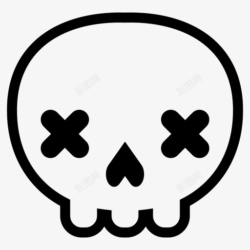 头骨骨头死亡svg_新图网 https://ixintu.com 死亡 头骨 骨头 人类 心鼻