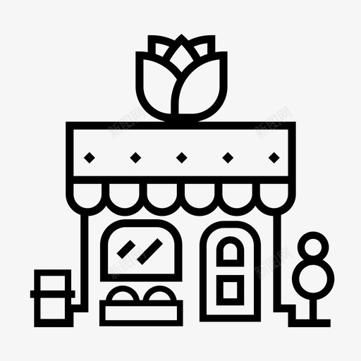 花店建筑物花园svg_新图网 https://ixintu.com 花店 建筑物 花园 市场 购物 商店