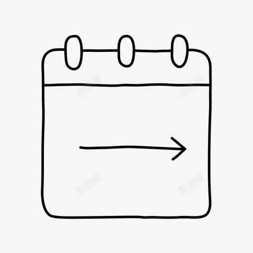 右箭头记事本日历移动svg_新图网 https://ixintu.com 箭头 记事本 日历 移动 笔记本