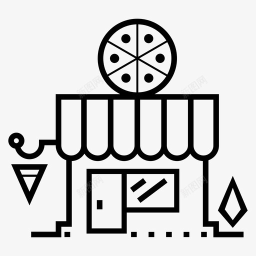 比萨店建筑城市svg_新图网 https://ixintu.com 建筑 比萨 城市 比萨饼 餐厅 商店
