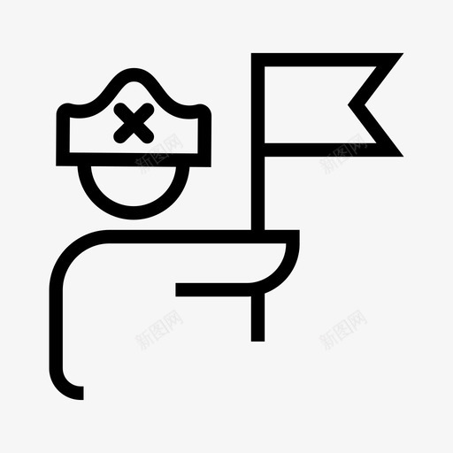 海盗帽子十字骨svg_新图网 https://ixintu.com 举白旗 十字 帽子 投降 旗帜 海盗