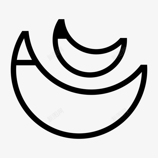 香蕉健康热带svg_新图网 https://ixintu.com 健康 热带 热带水果 维生素 香蕉 黑白香蕉