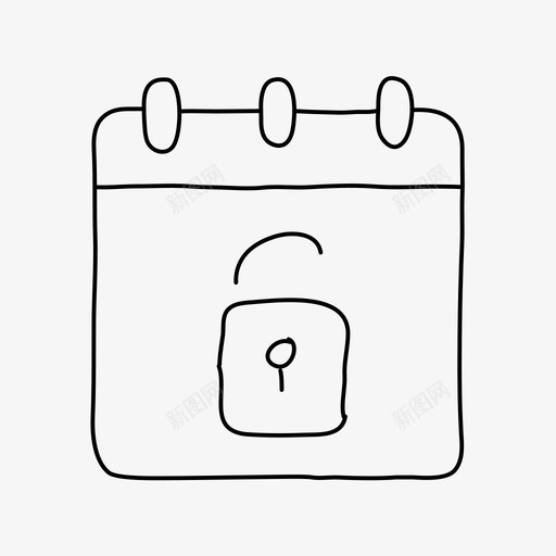 解锁记事本访问日历svg_新图网 https://ixintu.com 记事本 解锁 访问 日历 笔记本