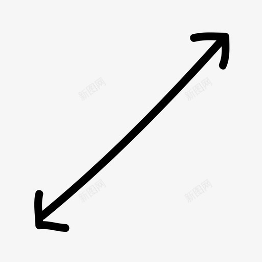 对角线箭头双箭头手绘箭头svg_新图网 https://ixintu.com 箭头 对角线 手绘 略图
