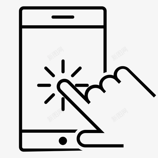 触摸点击智能手机svg_新图网 https://ixintu.com 手机 触摸 点击 智能 友好型