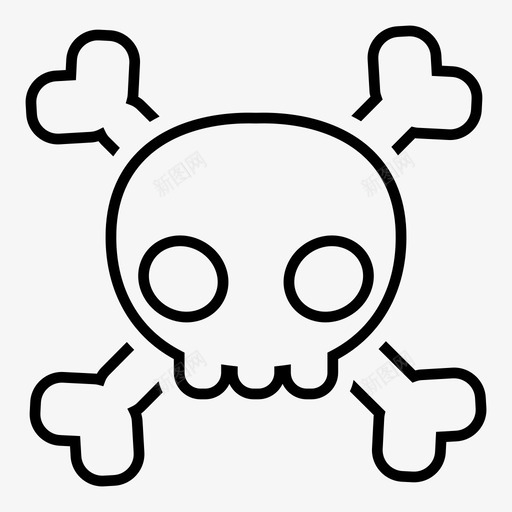 骷髅十字骨死亡svg_新图网 https://ixintu.com 骷髅 海盗 十字 死亡 人类