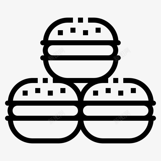 麦卡龙面包店食品svg_新图网 https://ixintu.com 小吃 麦卡 面包店 食品 甜食 普通