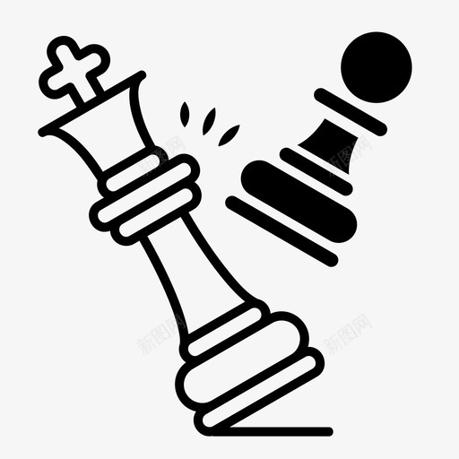 将死棋盘游戏国际象棋svg_新图网 https://ixintu.com 国王 国际象棋 大师 将死 收藏 棋子 棋盘 游戏 策略 西洋棋