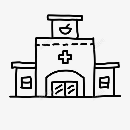 药房建筑手绘svg_新图网 https://ixintu.com 建筑 药房 手绘 药物 制药