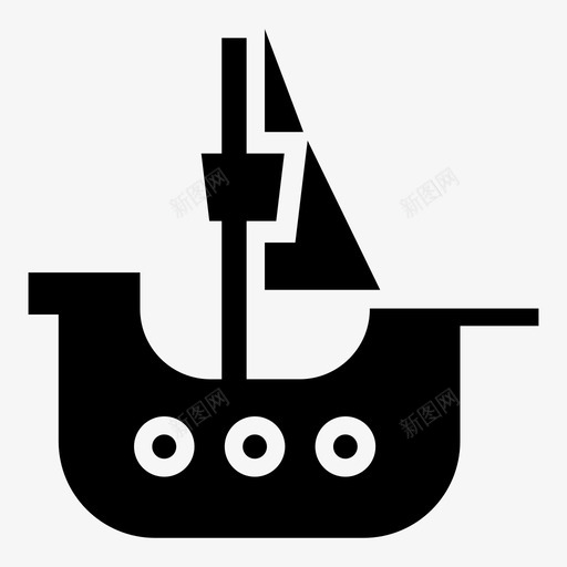 海盗船船海盗旗svg_新图网 https://ixintu.com 海盗船 海盗 旗帆
