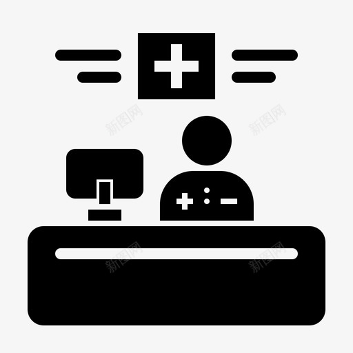 接待员出纳柜台svg_新图网 https://ixintu.com 柜台 接待员 出纳 信息 挂号 药品 医院 实体
