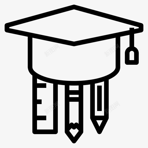 毕业帽教育钢笔svg_新图网 https://ixintu.com 毕业 教育 钢笔 铅笔 学校