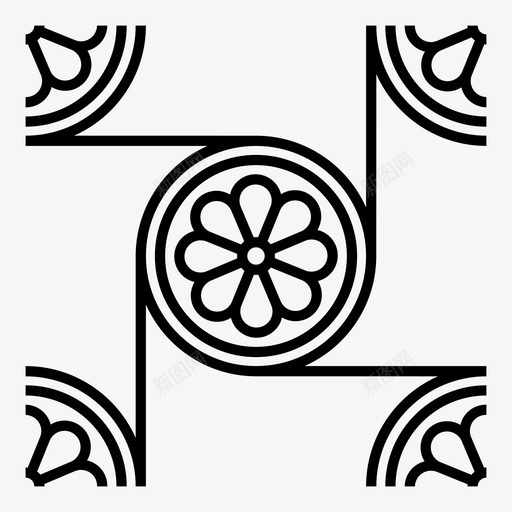 花卉图案背景装饰svg_新图网 https://ixintu.com 花卉 图案 装饰 背景 埃及 瓷砖
