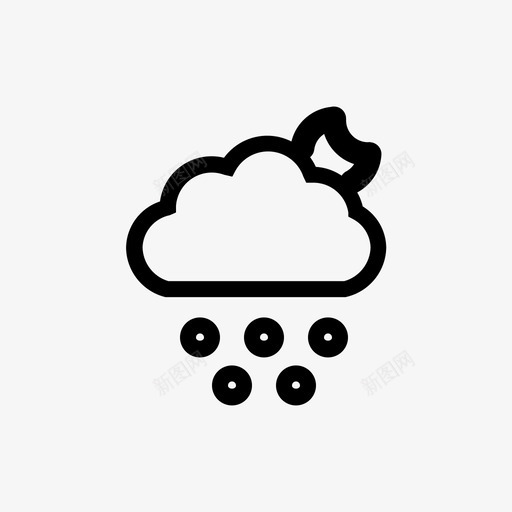 夜晚下雪天气线样式svg_新图网 https://ixintu.com 夜晚 下雪 天气 样式