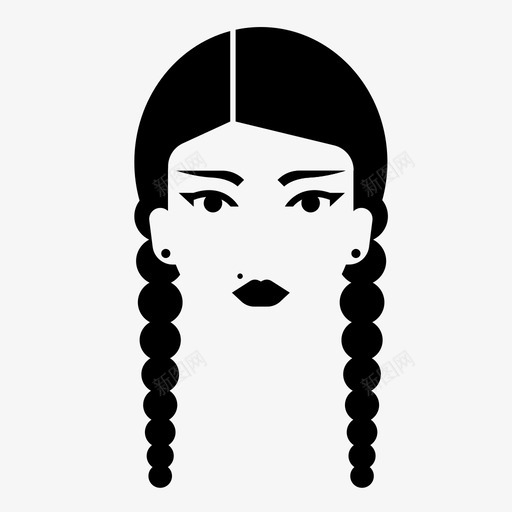 女孩女发型辫子svg_新图网 https://ixintu.com 发型 女人 女孩 女发 辫子