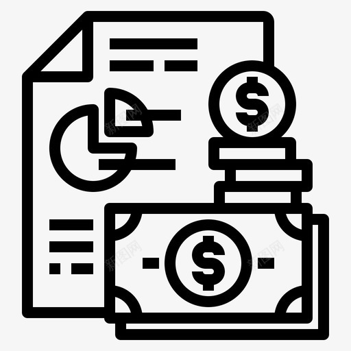 金钱文件财务svg_新图网 https://ixintu.com 财务 金钱 文件 图表 报告