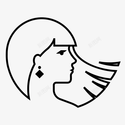 女人脸美丽时尚svg_新图网 https://ixintu.com 女人 人脸 美丽 时尚女人 发型 浪漫 风格