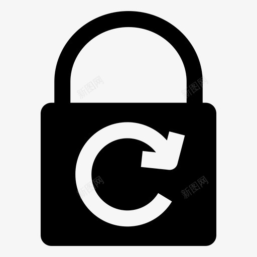 锁更新刷新重新加载svg_新图网 https://ixintu.com 更新 安全 刷新 重新 加载 基本 黑色 填充