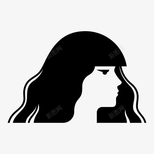 女人脸美丽时尚svg_新图网 https://ixintu.com 女人 人脸 发型 美丽 时尚女人 侧面 轮廓