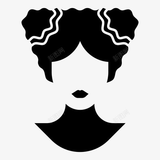 女发型时尚女孩svg_新图网 https://ixintu.com 发型 女发 时尚 女人 女孩 人脸