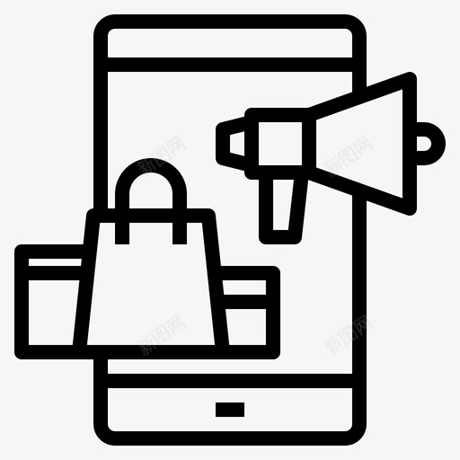 手机扩音器屏幕svg_新图网 https://ixintu.com 手机 扩音器 屏幕 购物 数字 营销