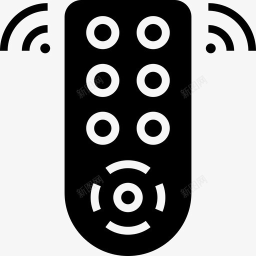 遥控器智能家居1黑色填充svg_新图网 https://ixintu.com 遥控器 智能家居 黑色 填充