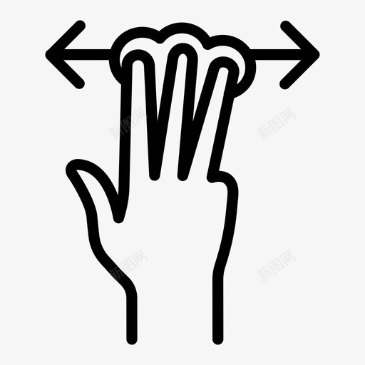 三指手势点击手svg_新图网 https://ixintu.com 手势 三指 触摸 点击