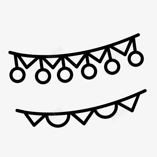 彩旗装饰旗帜svg_新图网 https://ixintu.com 万圣节 彩旗 装饰 旗帜 派对 线条 图标