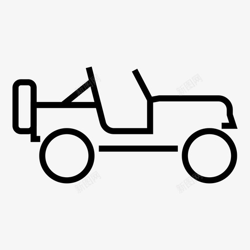吉普cj74x4轿车svg_新图网 https://ixintu.com 吉普 轿车 越野车 车辆