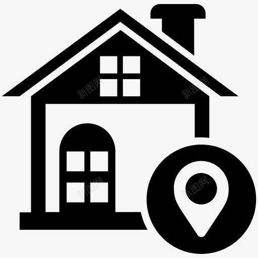 家庭位置地址房地产svg_新图网 https://ixintu.com 家庭 位置 房地产 地址 房子