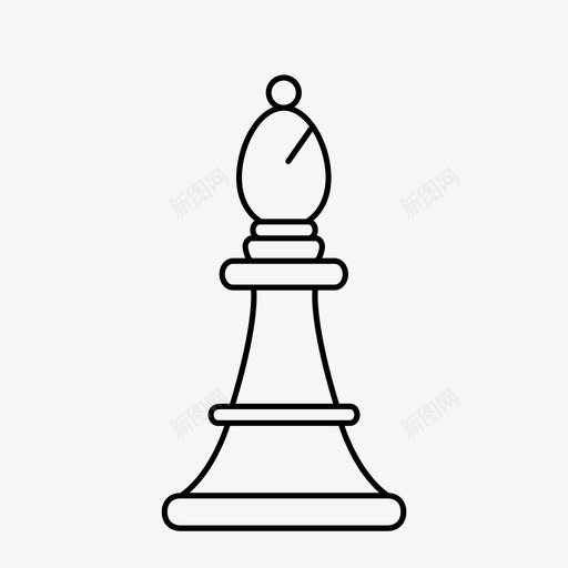 白主教棋盘游戏象棋svg_新图网 https://ixintu.com 白主教 主教 棋子 棋盘 游戏 象棋