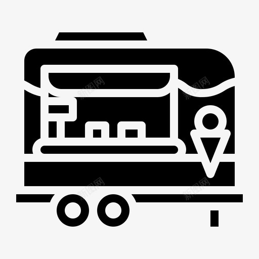 冰淇淋车汽车商店svg_新图网 https://ixintu.com 冰淇淋 汽车 汽车商 商店 夏季 固体