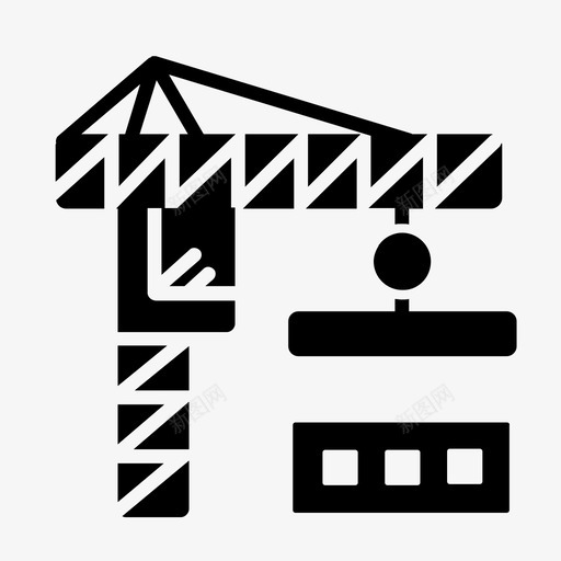 建筑建造建筑工地svg_新图网 https://ixintu.com 建筑 建造 建筑工 工地 起重机 雕文